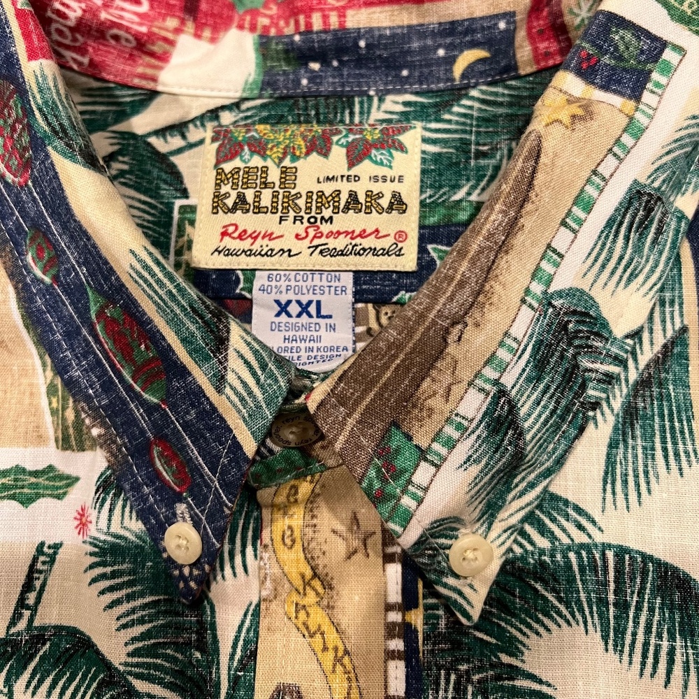 VTG Reyn Spooner Mele Kalikimaka 2008 Limited Christmas Hawaiian Shirt XXL - Picture 2 of 7